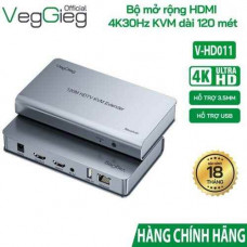 Bộ Kéo Dài HDMI KVM VegGieg V-HD011 – Truyền hình ảnh 4K và USB lên đến 120 mét