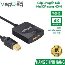 Cáp Chuyển đổi Mini DisplayPort sang HDMI VegGieg V-Z616, Hỗ trợ 4K@60Hz