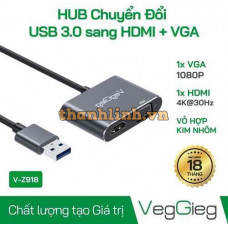 Cáp chuyển đổi USB 3.0 sang HDMI + VGA VegGieg V-Z918