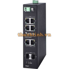 Thiết bị chuyển mạch Industrial 4xGE PoE + 2xGE UTP + 2xGE SFP Switch Vivotek AW-IHT-0800