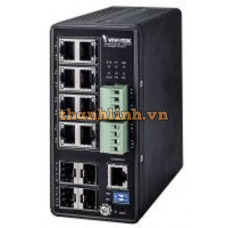 Thiết bị chuyển mạch Industrial VIVOCAM L2+ 8xGE PoE + 4xGE SFP Managed PoE Switch Vivotek AW-IHT-1271