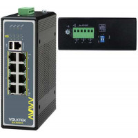 Bộ chuyển mạch 8 x 100/1000 PoE+ 4 GbE SFP & 1 x Combo Console RJ45/USB Volktek IEN-8648PA-24V