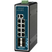 Bộ chuyển mạch 8 x 100/1000 RJ45 4 x GbE SFP Managed Industrial Switch, DNV Marine Approval Volktek IEN-9648M