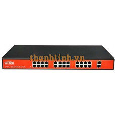 Bộ chia mạng Wi-Tek WI-PS126G-24V 10/100Mbps Switch PoE Passive ( 300W, 24 PoE + 2 GE )