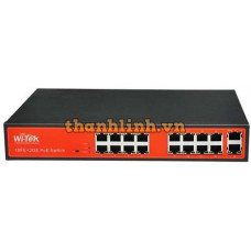 Bộ chia mạng Wi-Tek WI-PS518G 10/100Mbps Switch PoE ( 150W, 16 PoE + 2 GE )