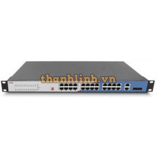 Thiết bị chuyển mạch Công Nghiệp 24×1000Base-T RJ45 port+uplink 2×1000Base-X SFP slot+2 ×1000Base-T RJ45 port,single power, AC220V Wintop YT-CM2328-2GF26GT