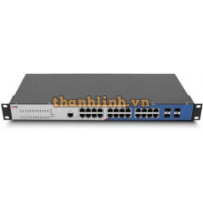 Thiết bị chuyển mạch Công Nghiệp 4×10GBase-X SFP+ slot+24×1000Base-T RJ45 port single power, AC220V Wintop YT-CM3728-4WF24GT