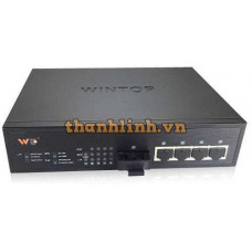 Bộ chia mạng POE 4 x 100m P.S.E. and 1 x 100m , SM , 20Km , SC , 65W Wintop YT-DS105-1F4T-AF
