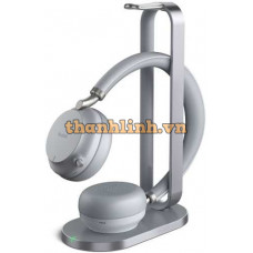 Unified Communications Standard Bluetooth Wireless Headset Yealink BH72 with Charging Stand UC Light Gray USB-A